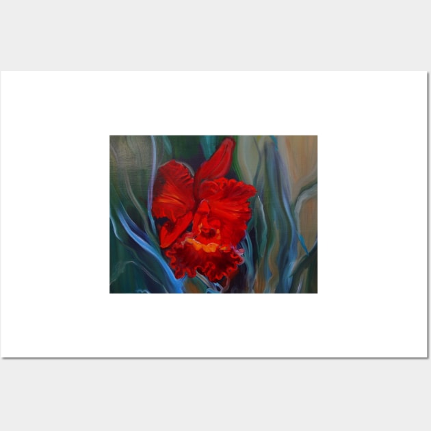 Red Orchid Jungle Wall Art by jennyleeandjim